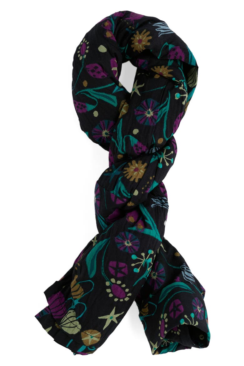 Larissa Printed Organic Cotton Button-Up Shirt, Alternate, color, ILLUMINATED GARDEN ONYX