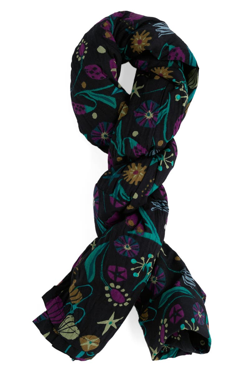 Seasalt Cornwall Larissa Printed Organic Cotton Button-Up Shirt, Alternate, color, Illuminated Garden Onyx