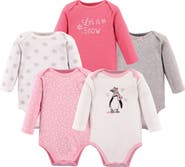 Hudson Baby Soft Cotton Long-Sleeve Bodysuits