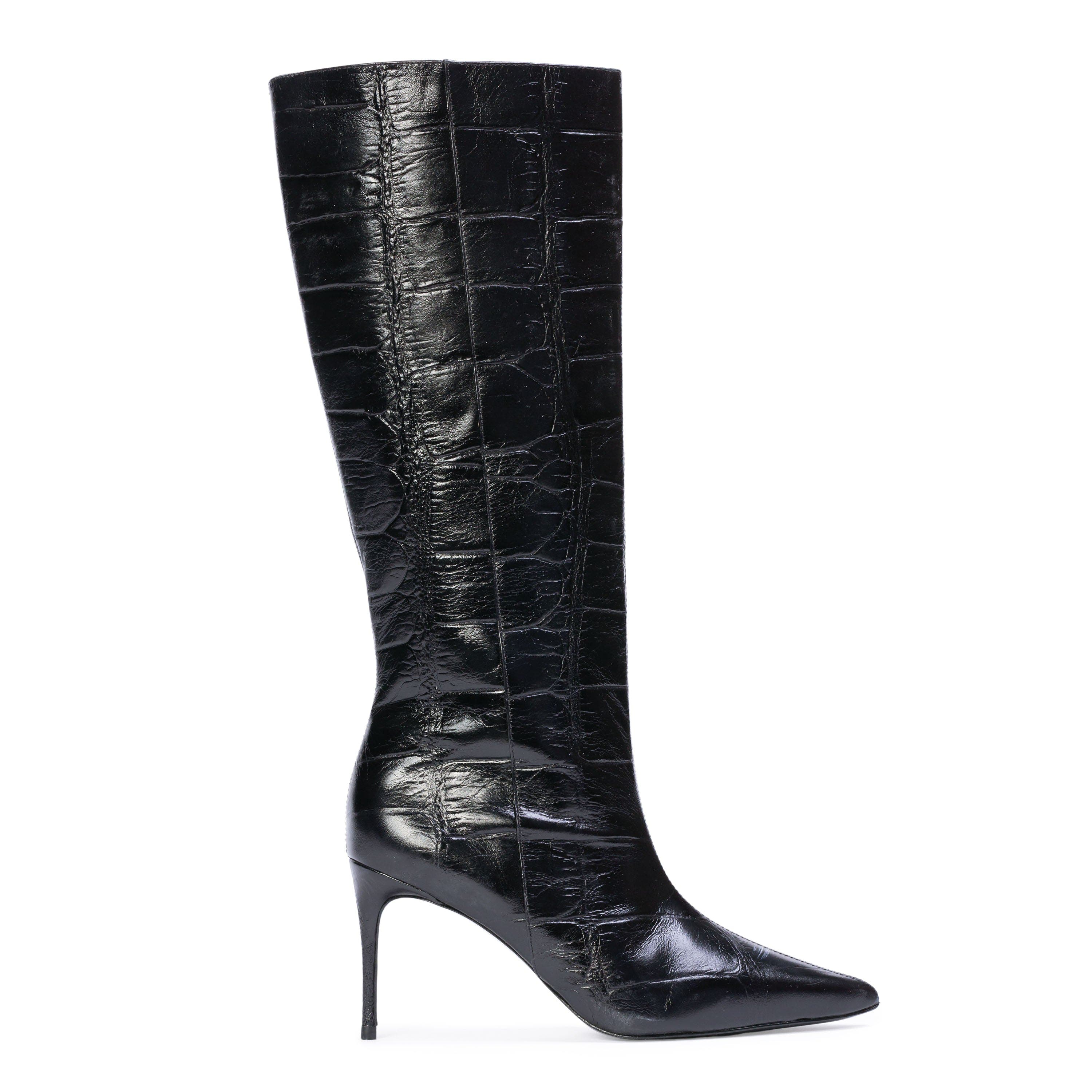 Black Croc Leather