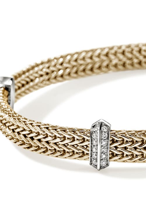 John Hardy Icon Link Diamond Station Bracelet In Gold