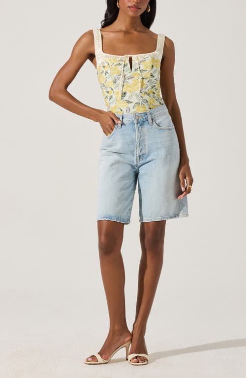 Astr The Label Floral Milkmaid Top In Lemon Floral