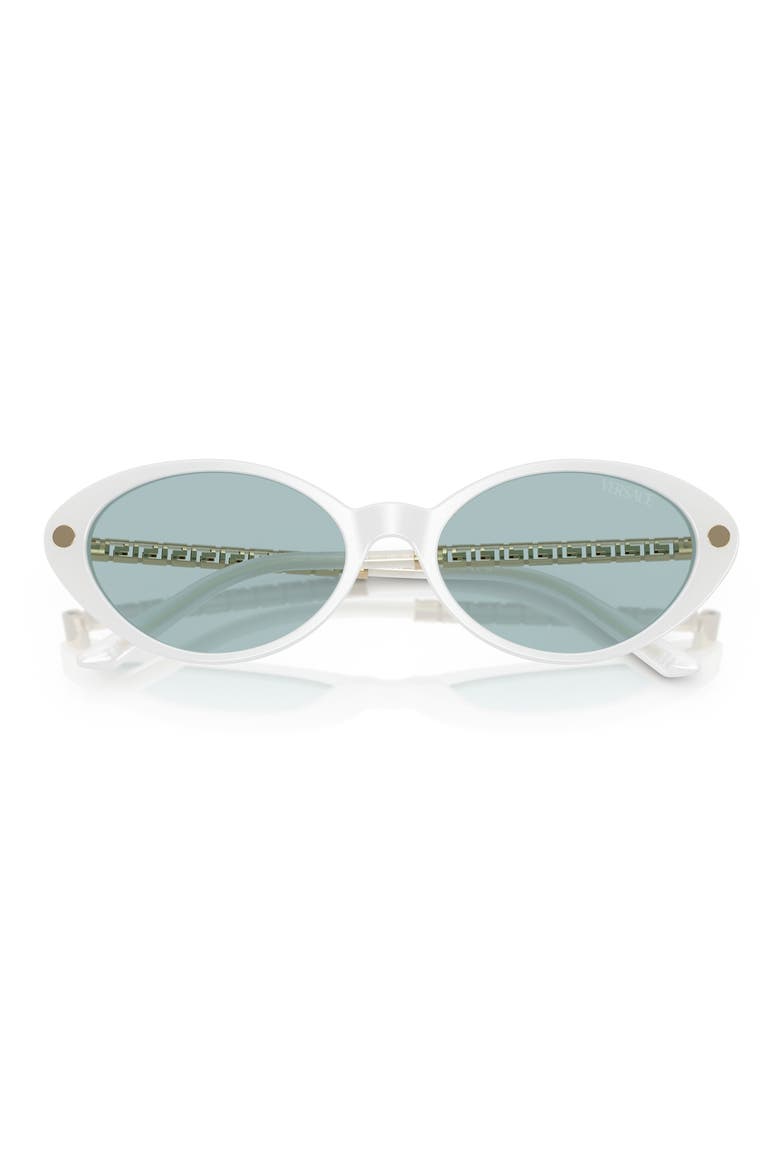 54mm Oval Sunglasses, Alternate, color, WHITE