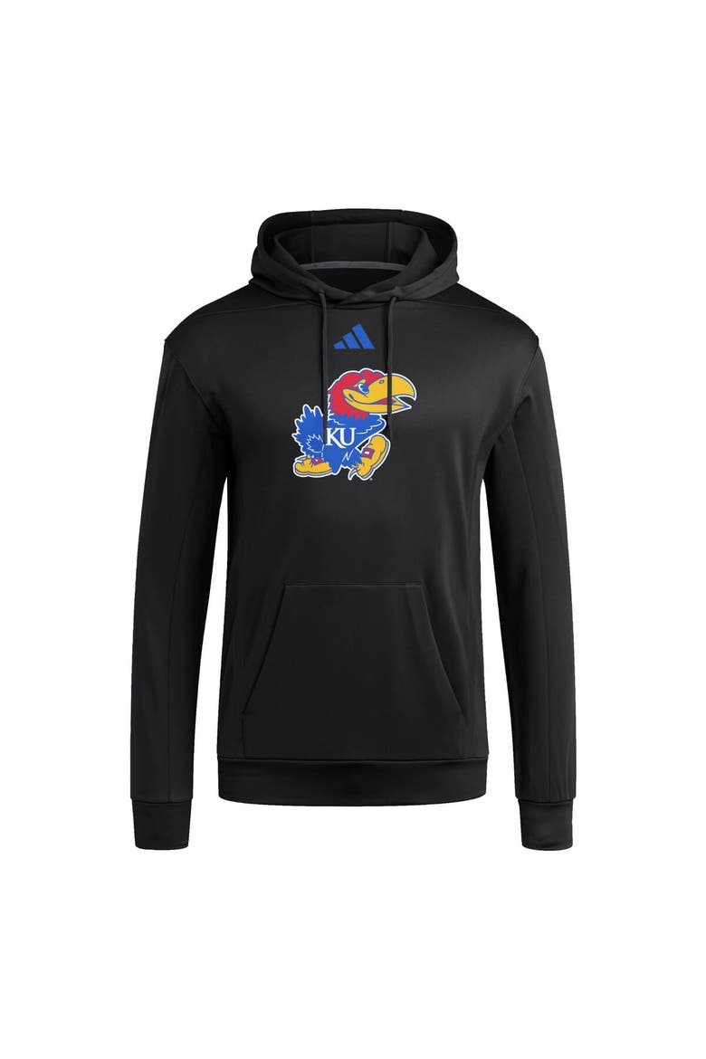 Men's adidas  Black Kansas Jayhawks Locker Logo Fleece Pullover Hoodie, Alternate, color, Black