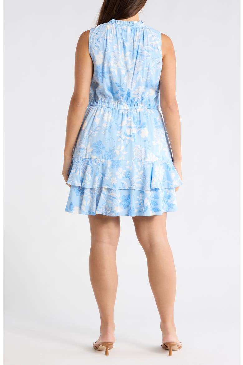 Seraphina Floral Mindi Ruffle Minidress, Alternate, color, WHITE-BLUE-MUL