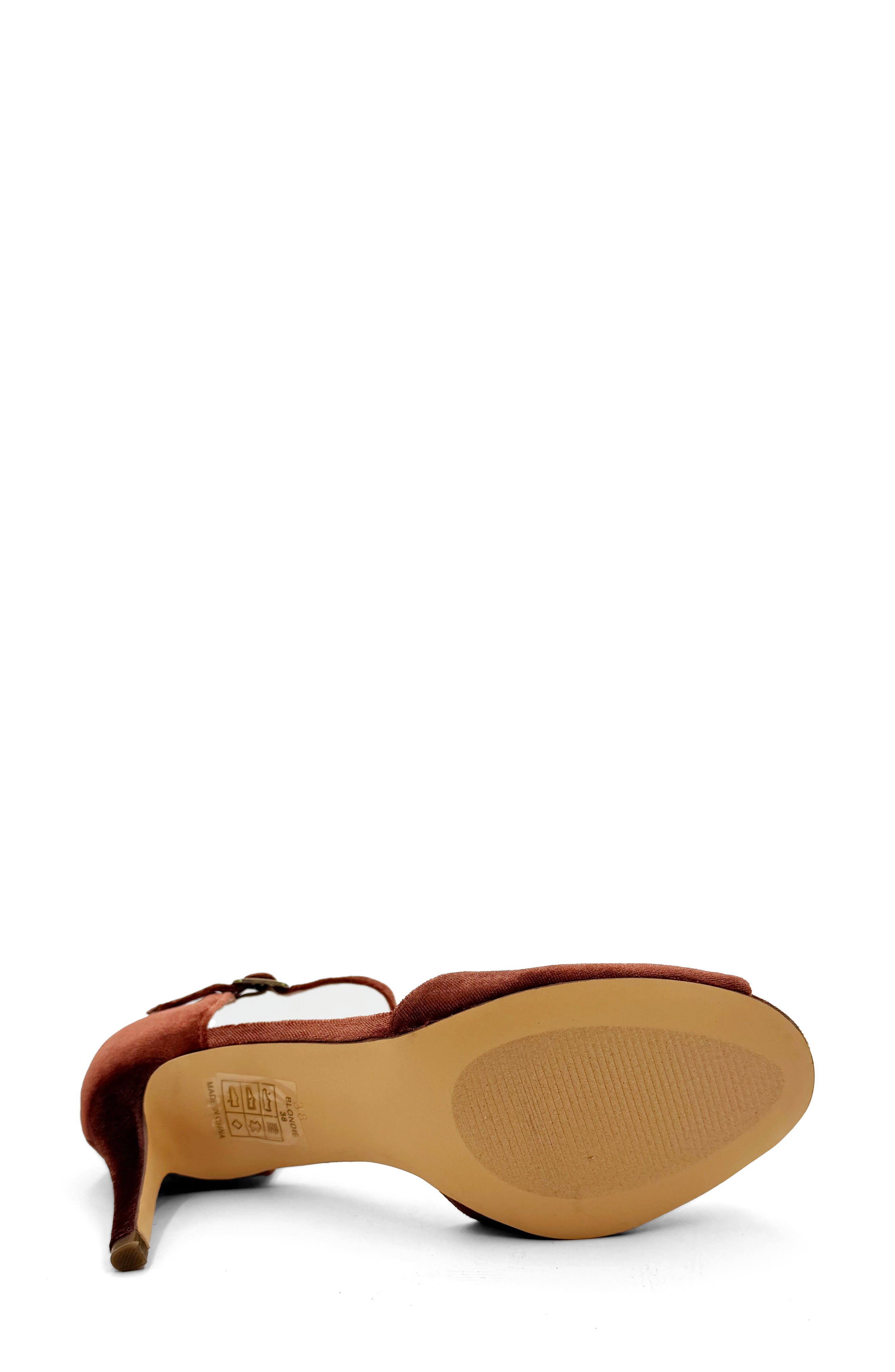 CHELSEA CREW Blondie T-Strap Sandal, Alternate, color, Rust Velvet