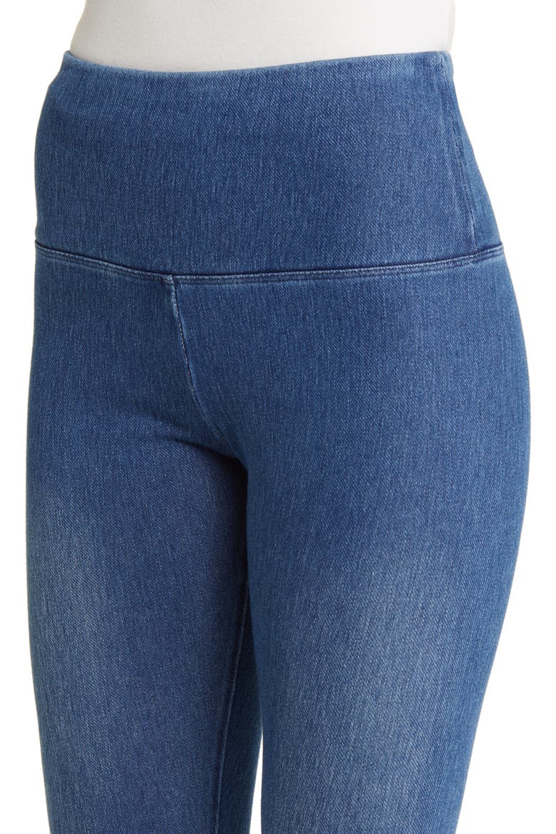 'Lyssentials Denim Capri Leggings, Alternate, color, MIDWASH
