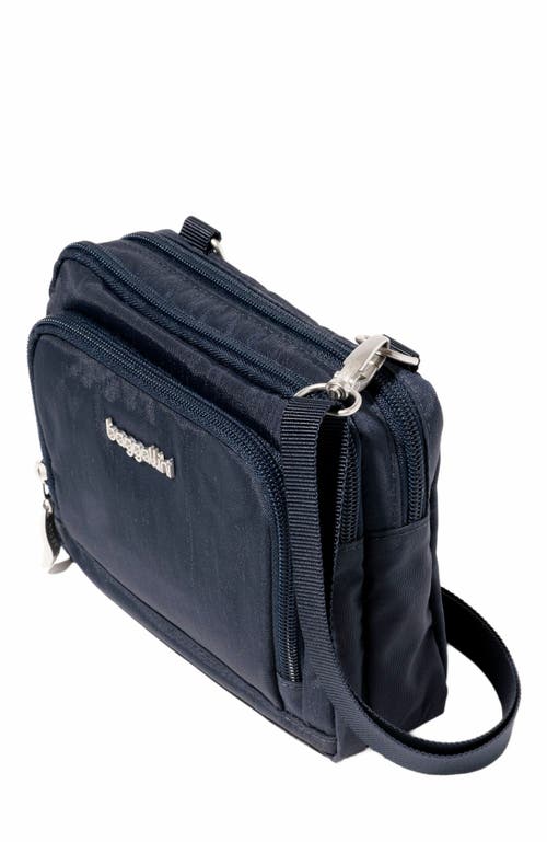 Baggallini Triple Zip Small Convertible Crossbody Bag In French Navy