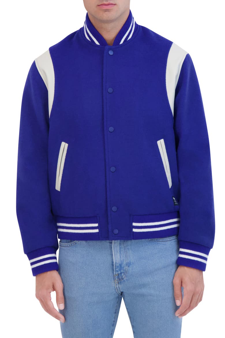 Wool Varsity Jacket, Main, color, ROYAL
