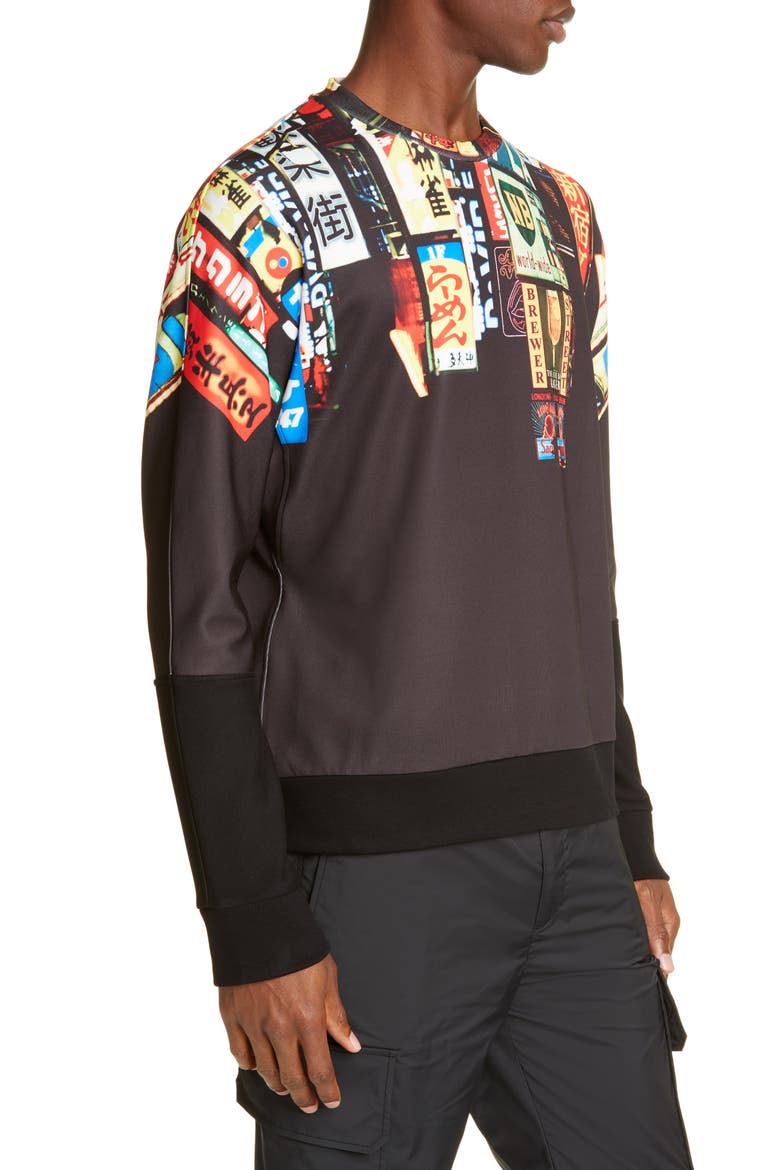 Runway Street Graphic Sweatshirt, Alternate, color, BLACK