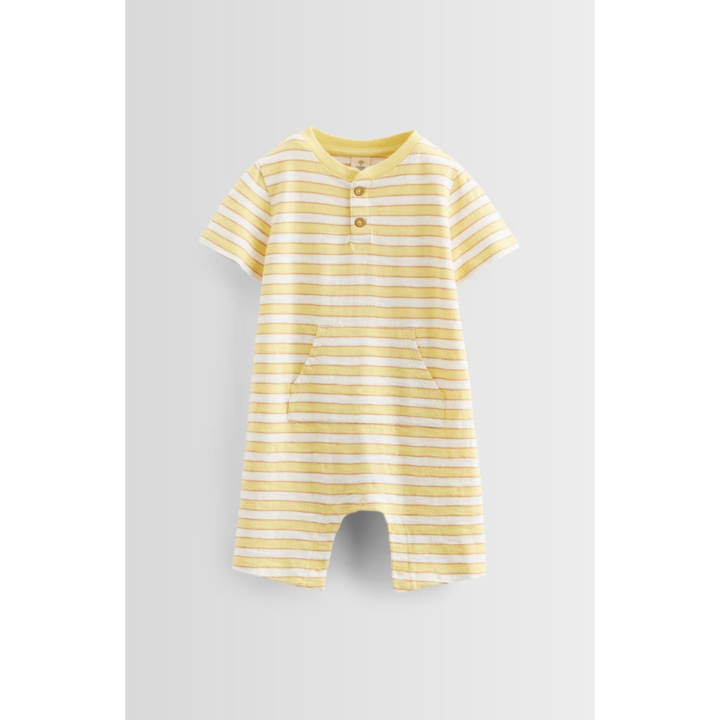 Tucker + Tate Henley Pocket Romper in Yellow Lemon Kendall Stripe  product