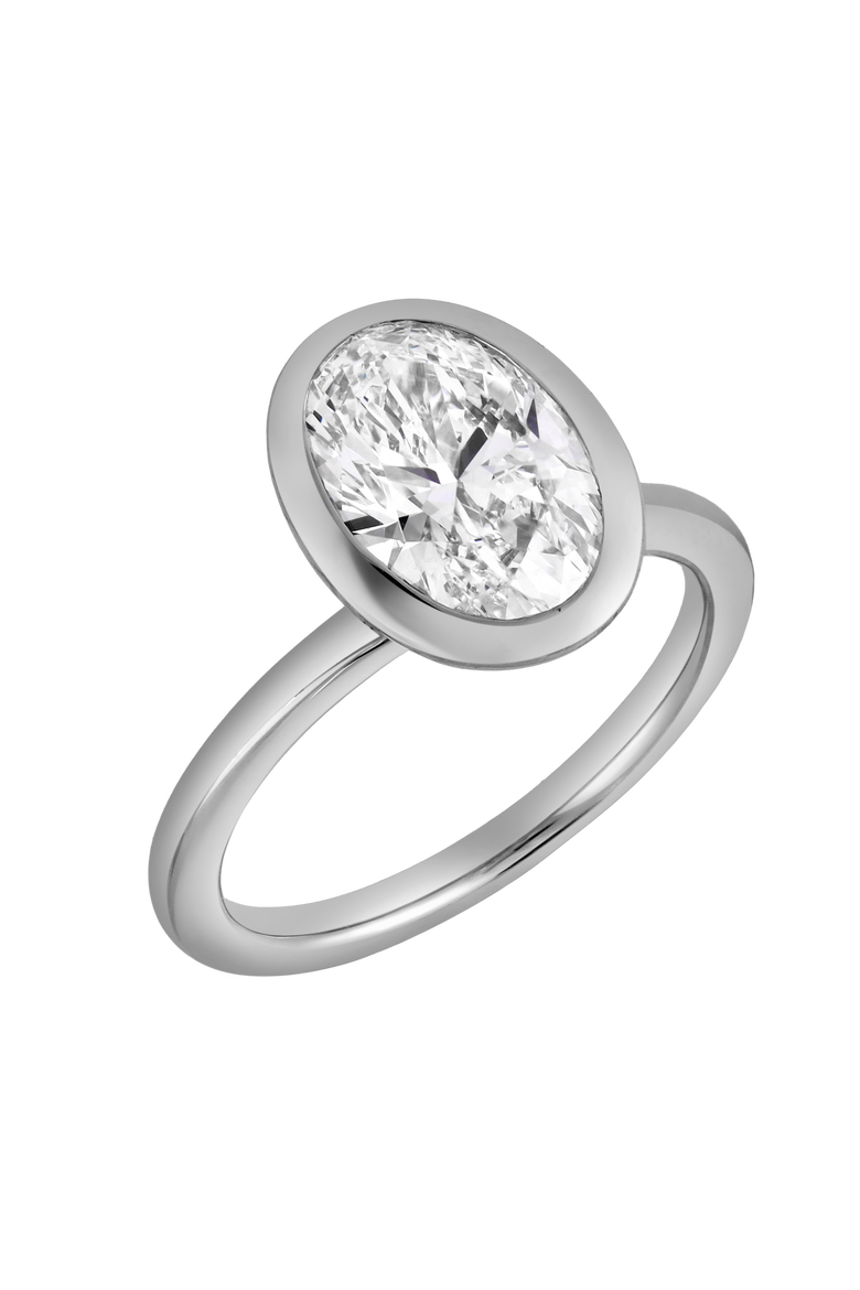 Veradis 14K Gold 2.50 Ct Oval Lab Grown Diamond Engagement Ring, Alternate, color, 14K White Gold
