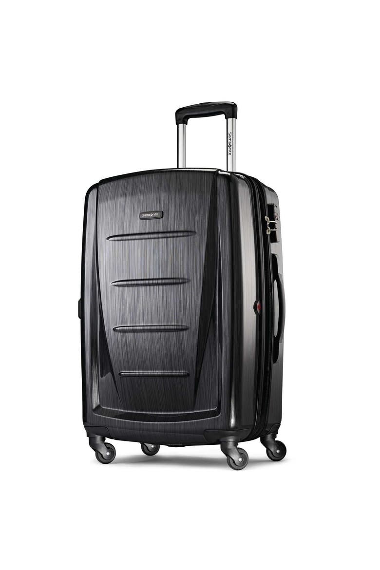 Winfield 2 Hardside Expandable 24" Medium Checked Spinner Luggage, Main, color, Brushed Anthracite