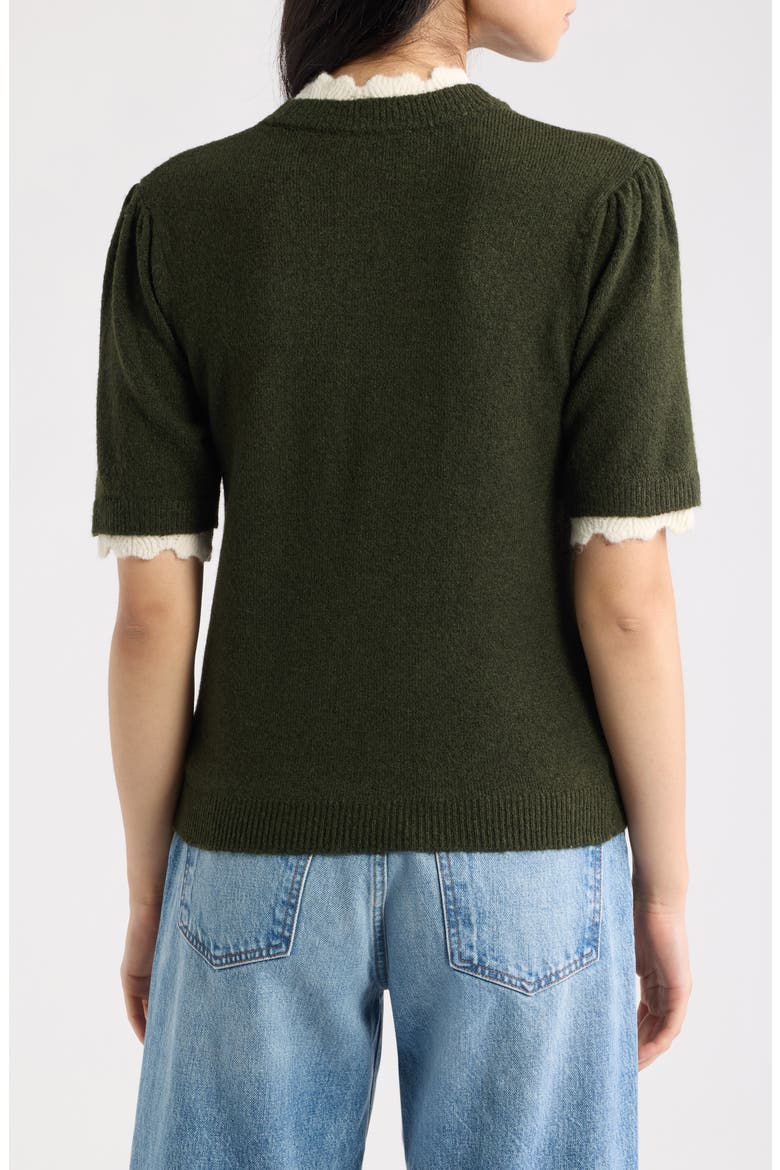 Everett Short Sleeve Sweater, Alternate, color, HUNTER