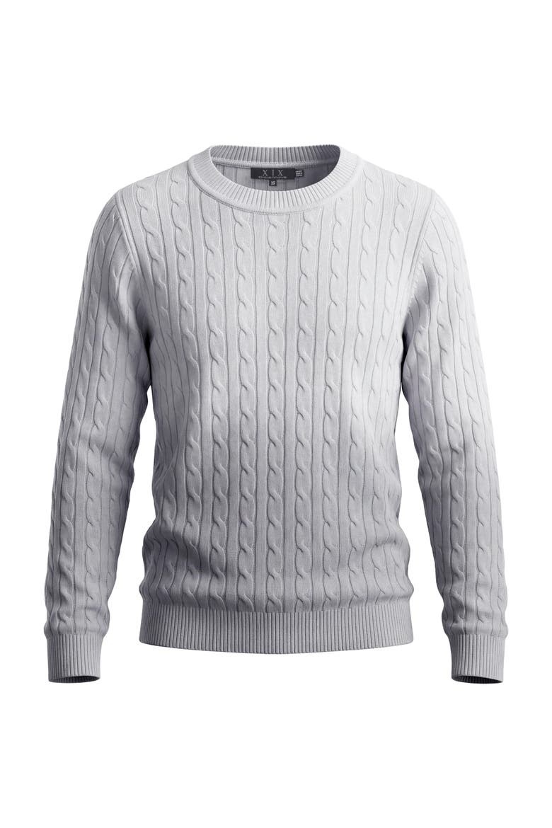 Ombre Cable Knit Long-Sleeve Top, Main, color, Pale Grey