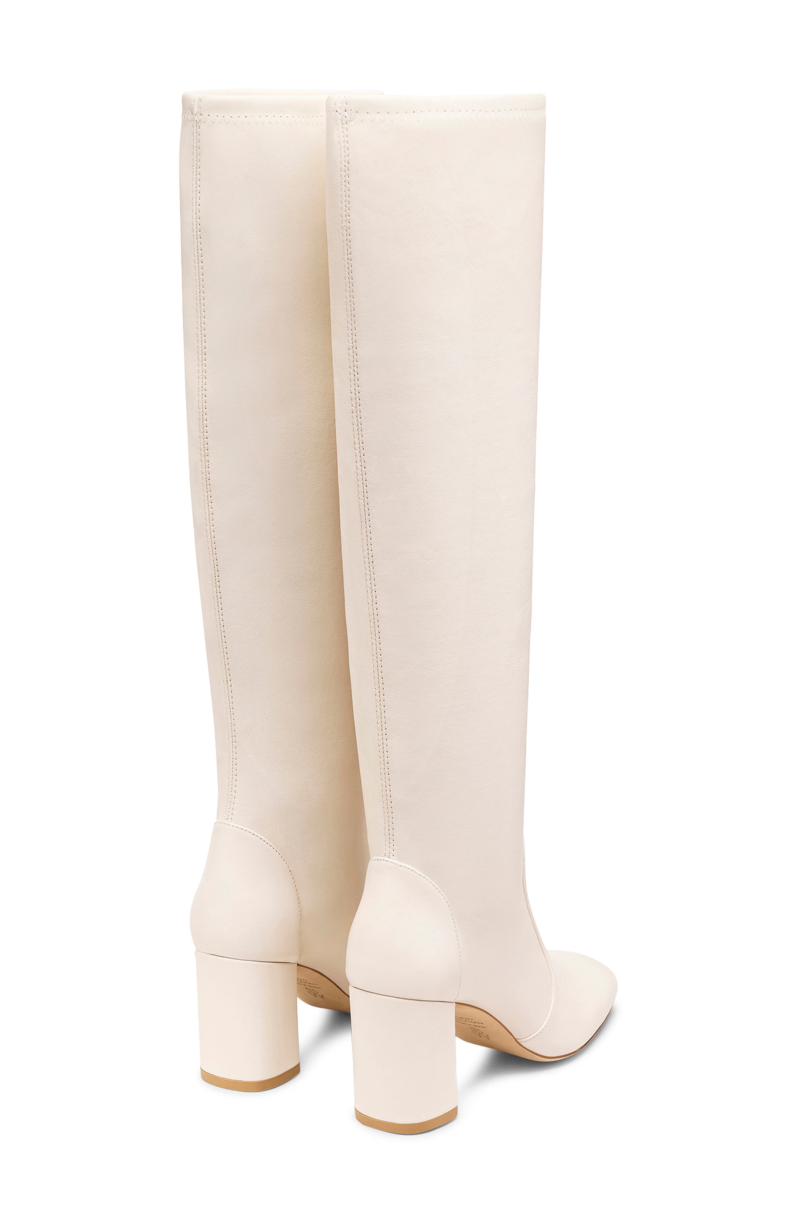Stuart Weitzman Lucie Knee High Block Heel Boot, Alternate, color, Cream.