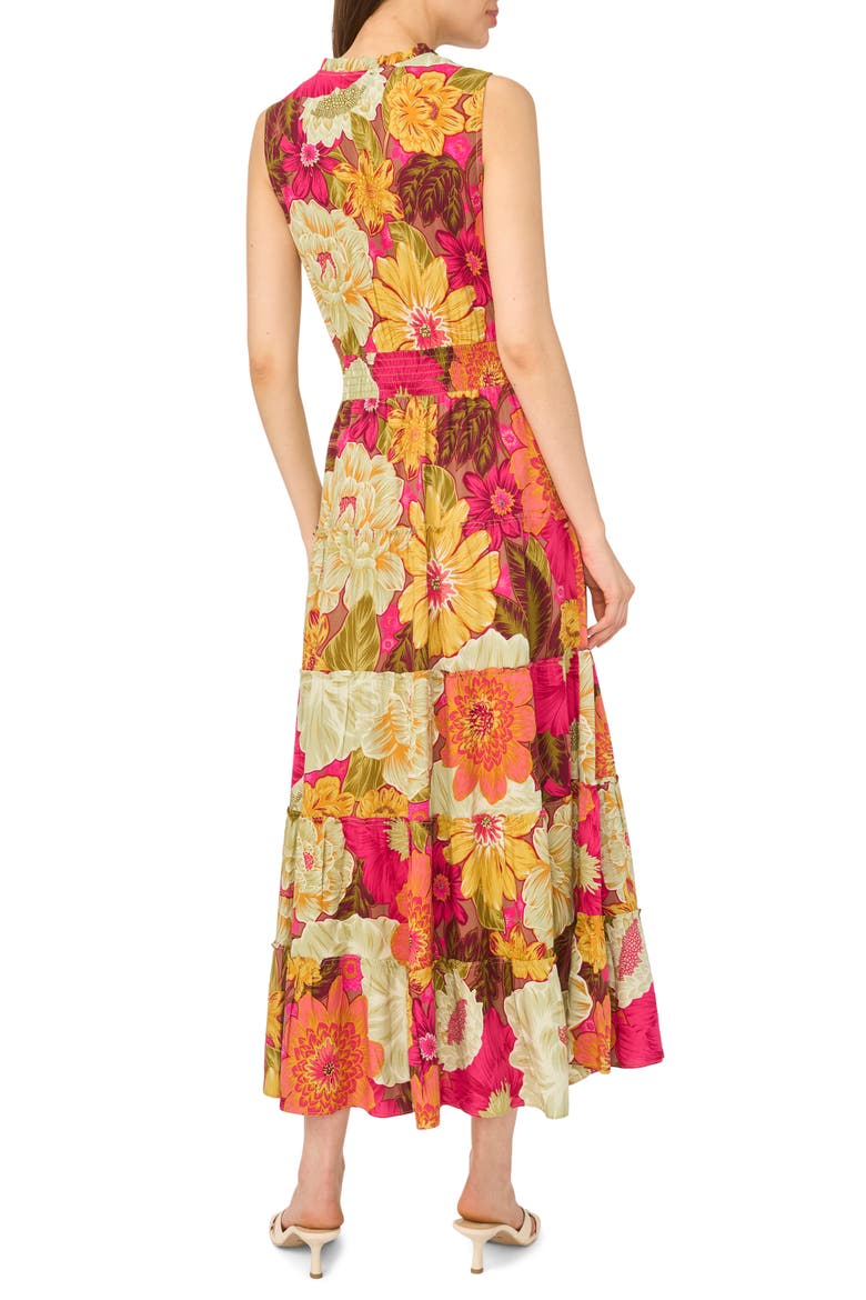 Floral Sleeveless Tiered Maxi Dress, Alternate, color, VIVACIOUS