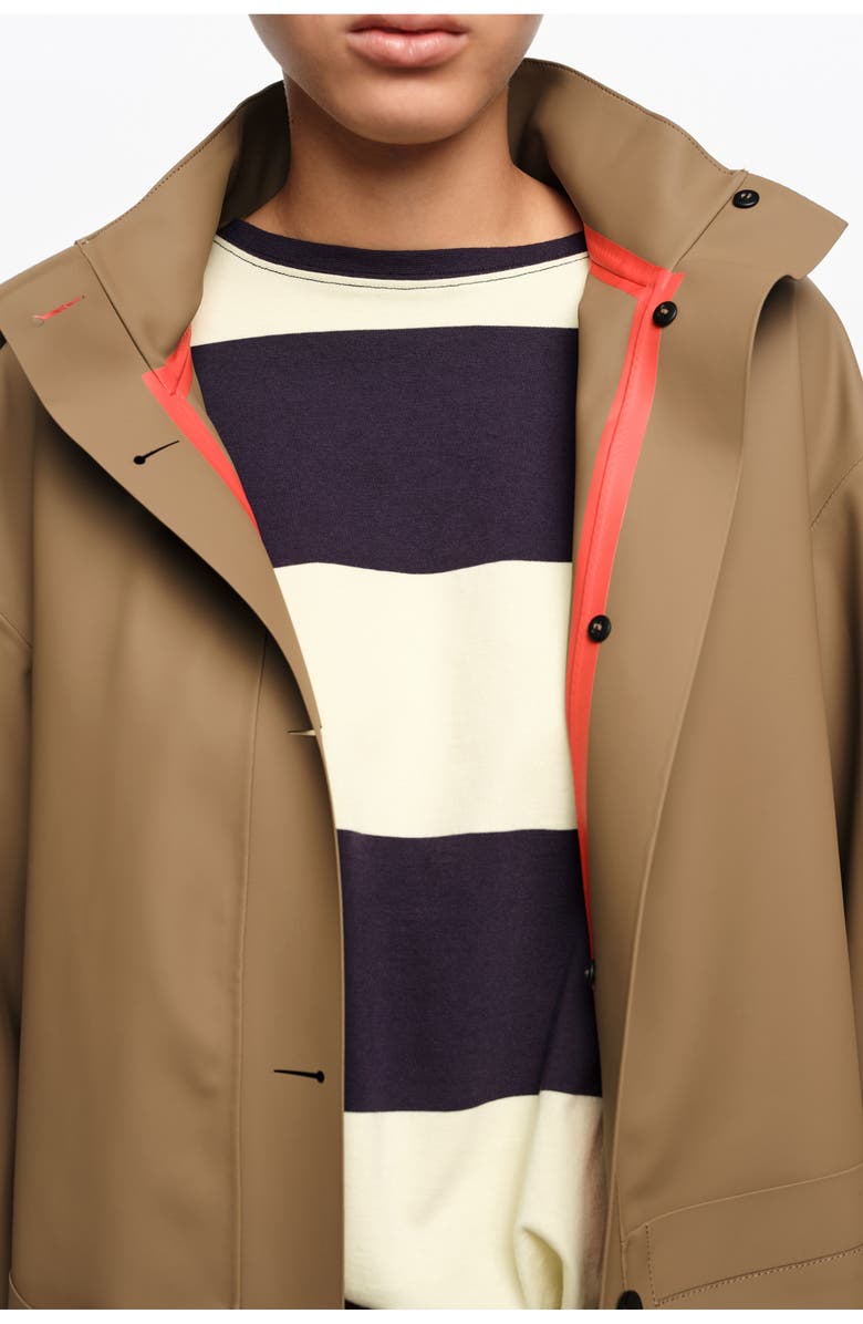 Bimba y Lola Technical A-line Trench, Alternate, color, Dark Camel