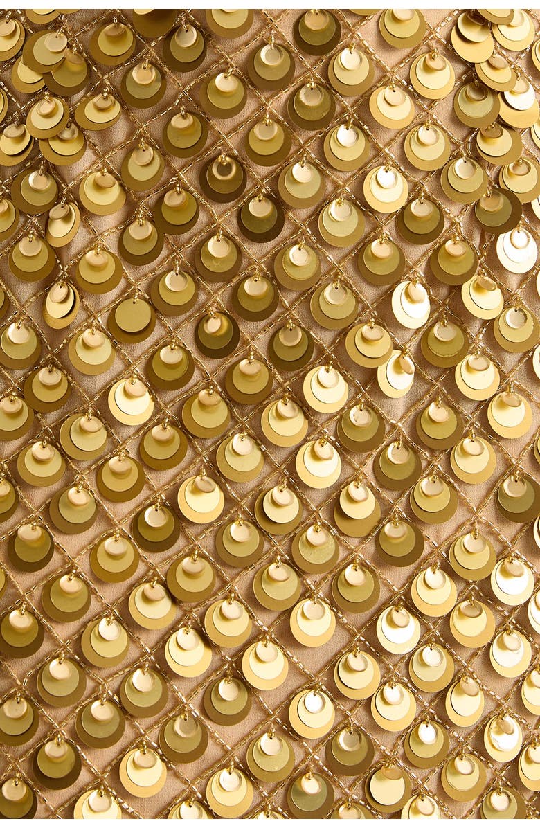 NASTY GAL Layered Disc Bandeau Mini Dress, Alternate, color, Gold