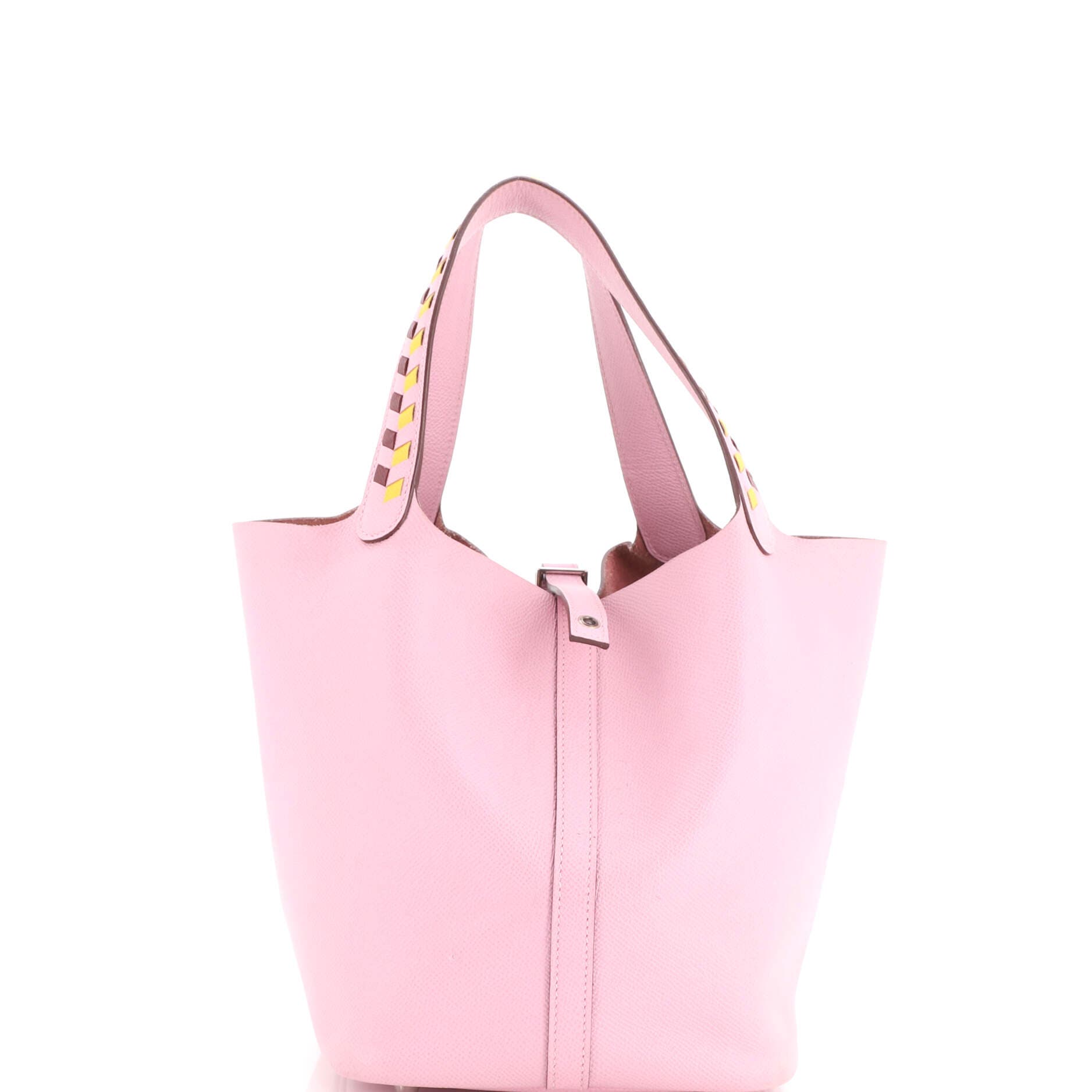Picotin Lock Bag Tressage Epsom MM, Main, color, Pink
