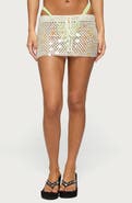 EDIKTED Kirah Open Stitch Paillette Cover-Up Miniskirt
