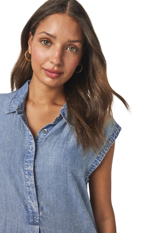 SPLENDID SPLENDID GABRIELLE INDIGO CHAMBRAY SHIFT MINIDRESS