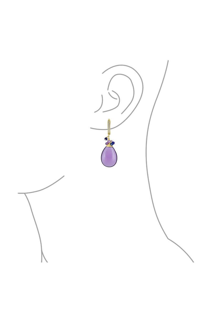 BLING JEWELRY Beaded Teardrop Earrings, Alternate, color, Lavender