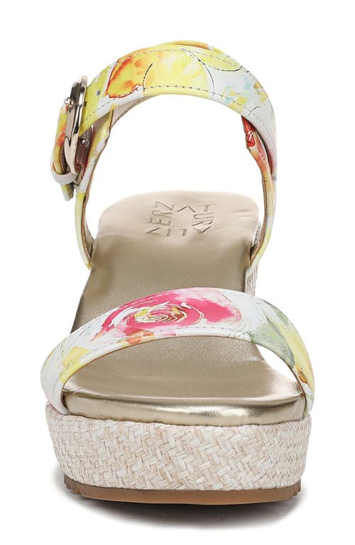 Naturalizer Stella Ankle Strap Platform Wedge Sandal In Sunlight Multi
