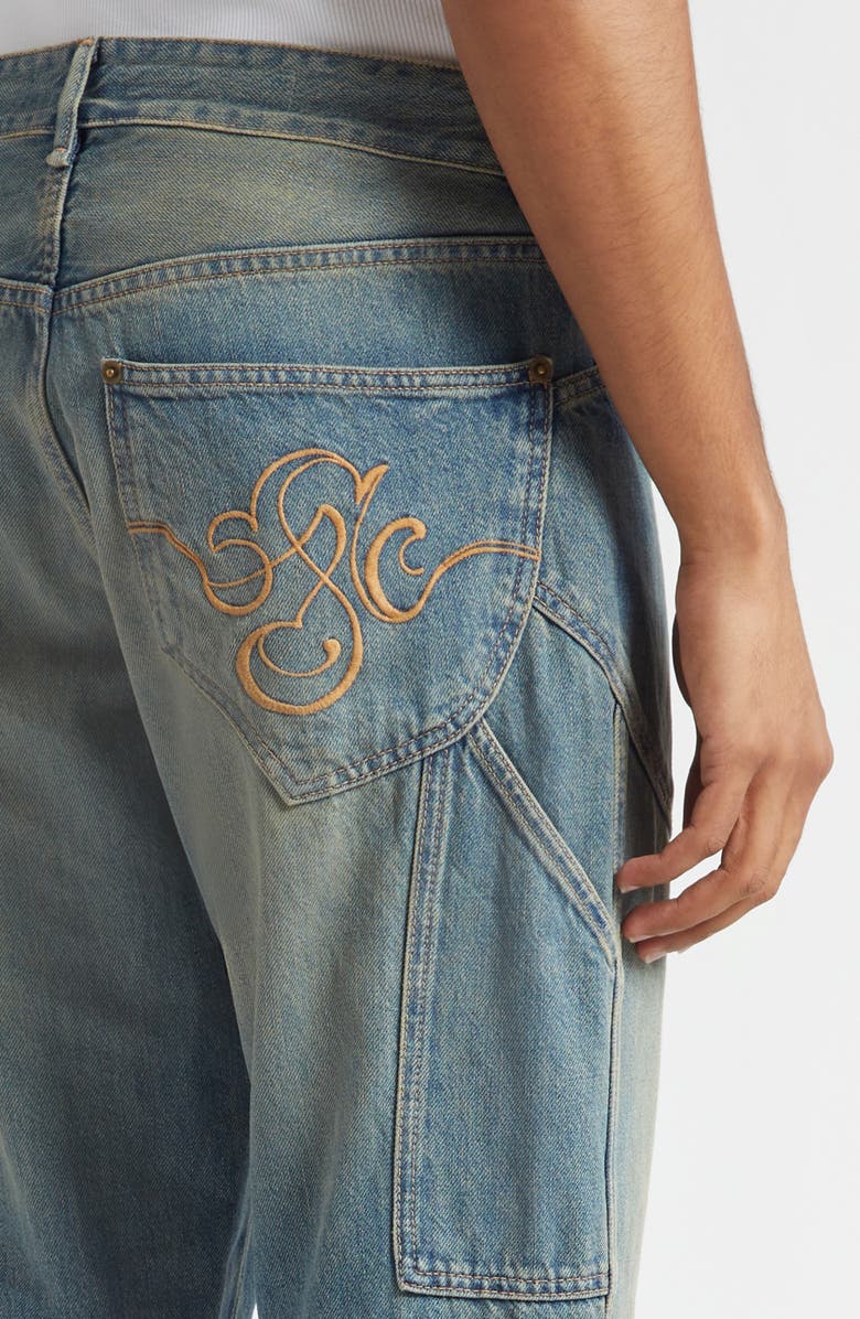 STOCKHOLM SURFBOARD CLUB Hawk Bootcut Carpenter Jeans, Alternate, color, Sand Blue