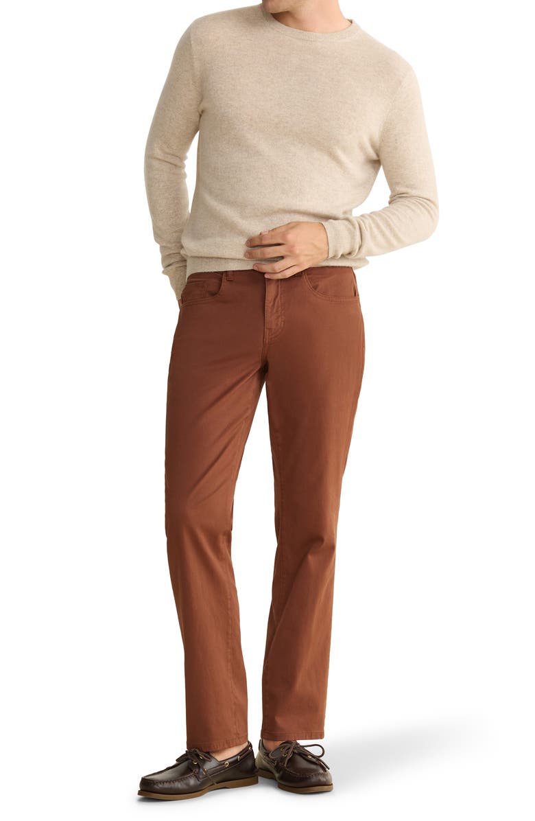 WARP+WEFT ORD Straight Leg Twill Pants, Alternate, color, Sienna Brown