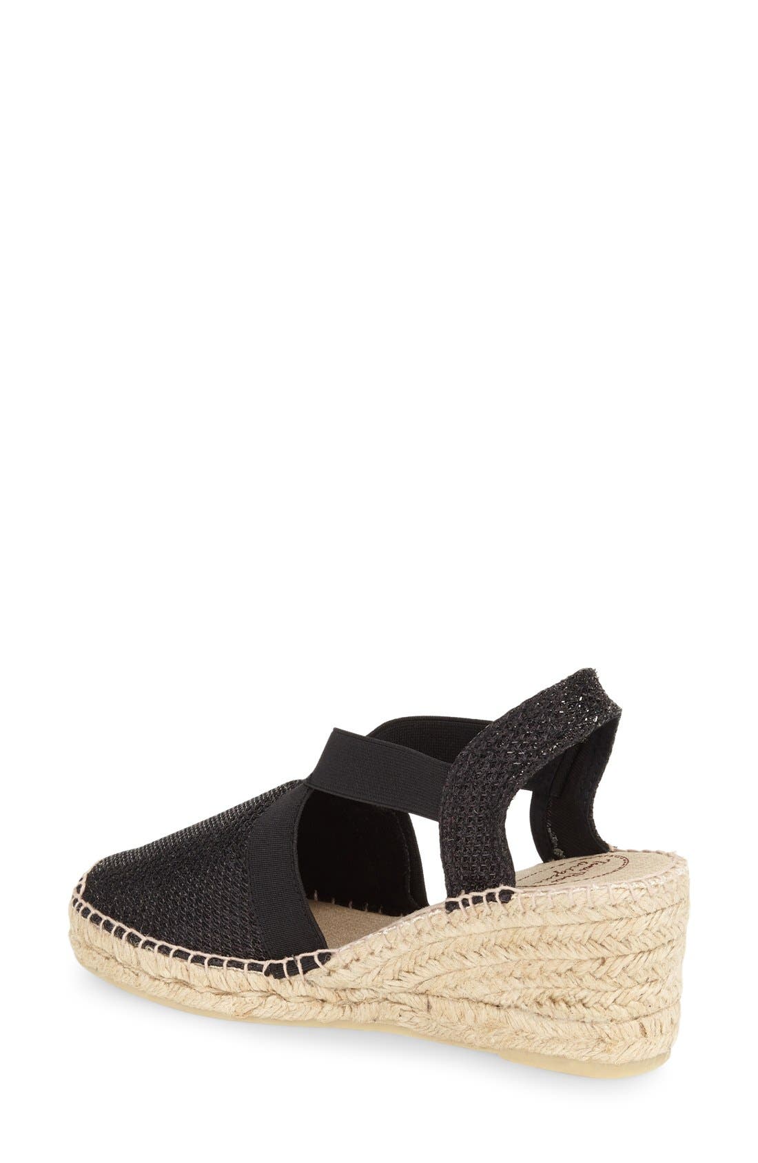 Toni Pons 'Triton' Espadrille Wedge, Alternate, color, Black Fabric