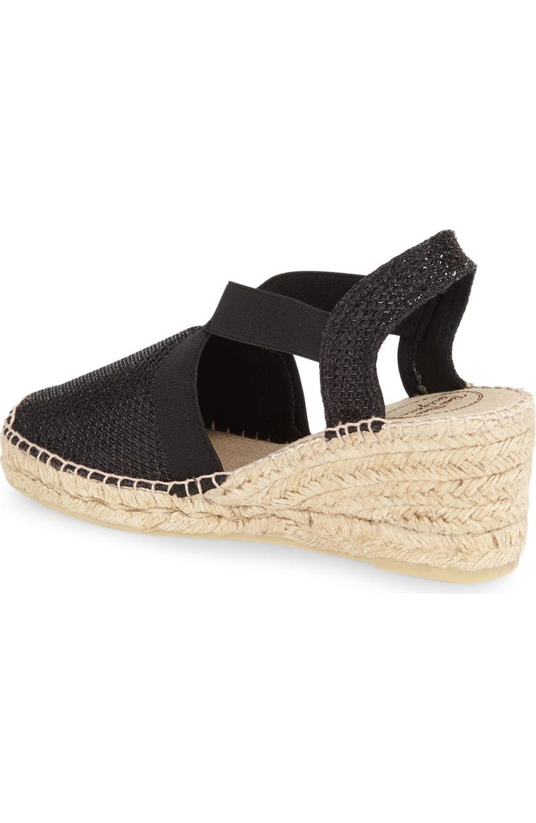 Toni Pons 'Triton' Espadrille Wedge, Alternate, color, Black Fabric