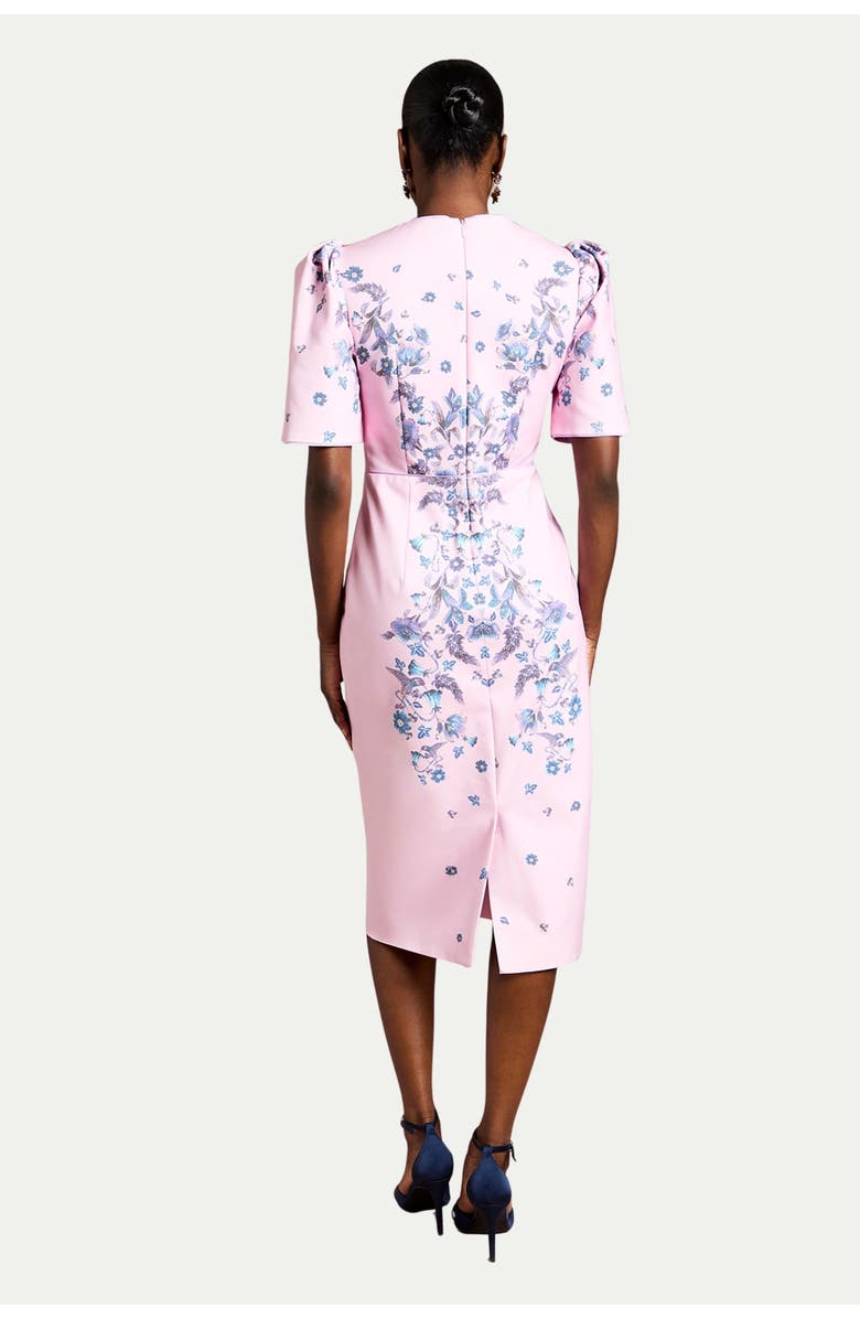 Coast Puff Sleeve Floral Cotton Pencil Dress, Alternate, color, Lilac