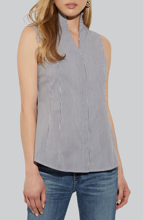 Sleeveless Cotton Blend Top