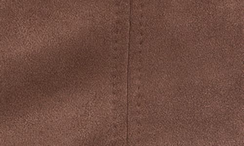 Max Studio Side Tab Faux Suede Shift Dress In Brown