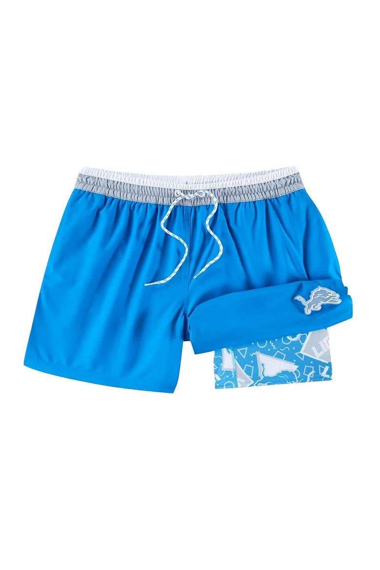 Men's Chubbies Blue Detroit Lions The Secret Lined Swim Trunks, Main, color, Blue