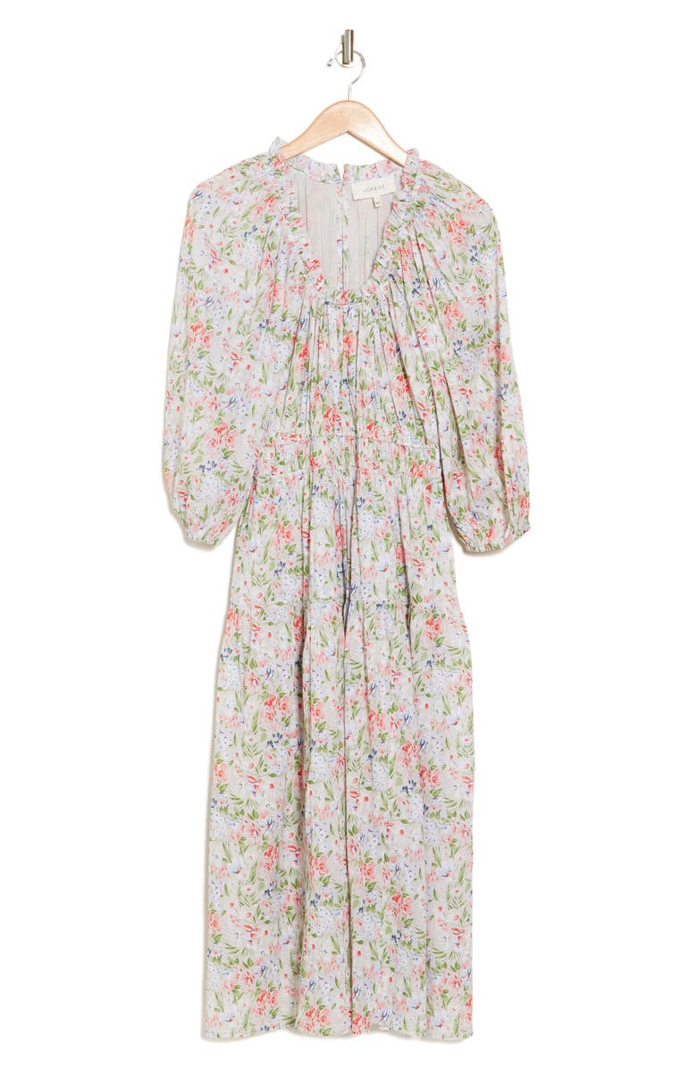 THE GREAT. The Moonstone Floral Long Sleeve Dress, Alternate, color, 