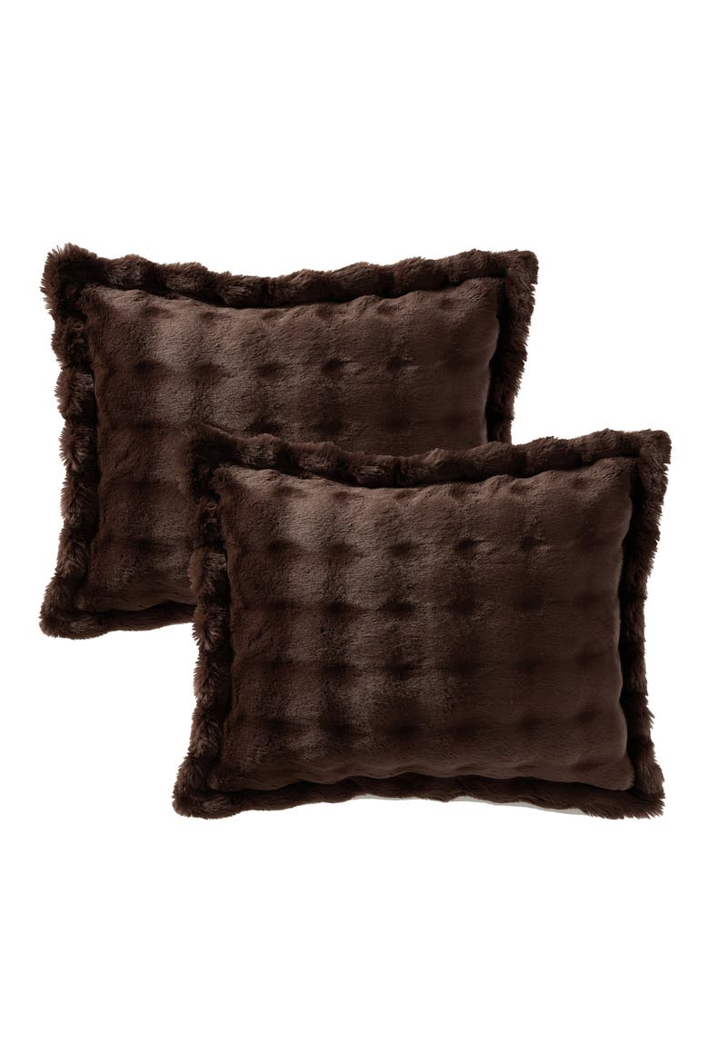 Bubble Faux Fur 3-Piece Comforter Set, Alternate, color, BROWN