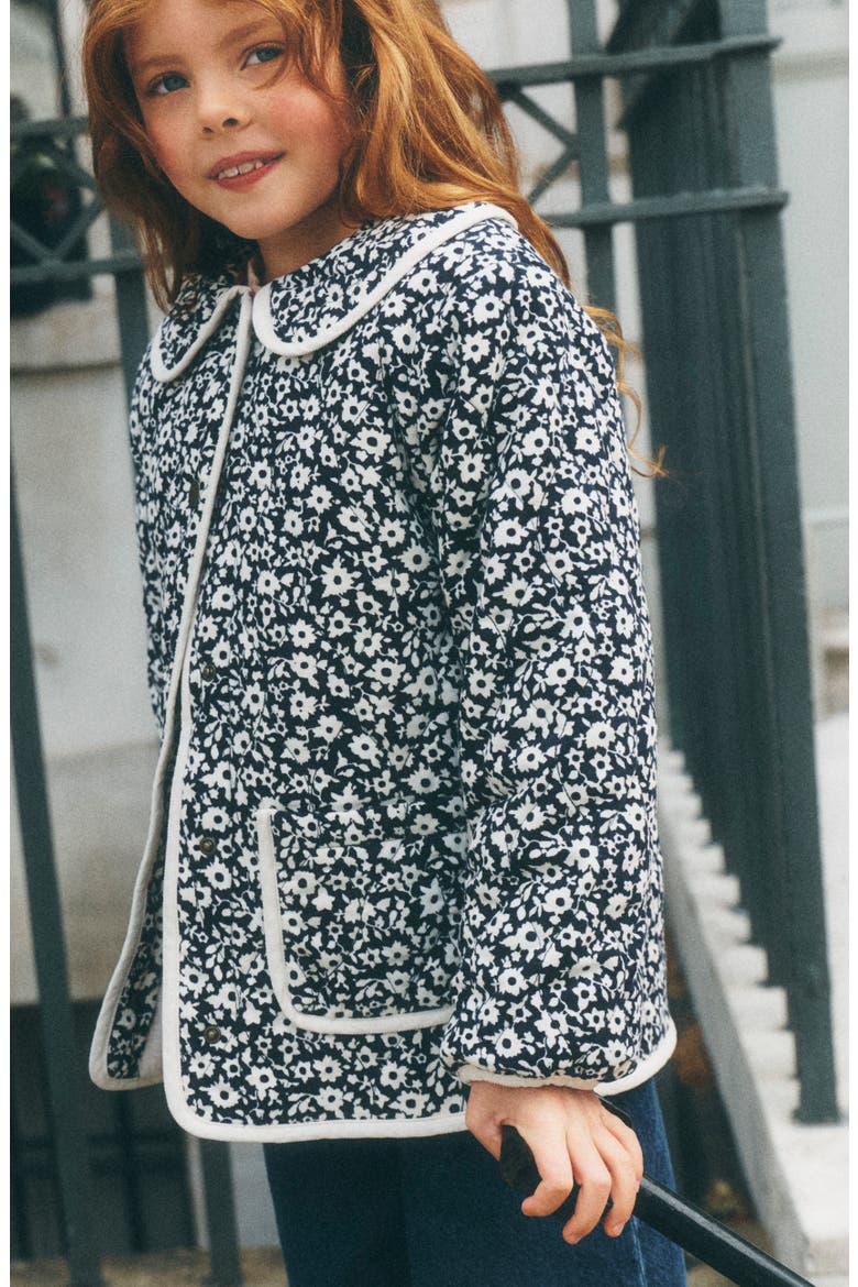 Kids' Quilted Corduroy Jacket, Alternate, color, NAVY FLORAL