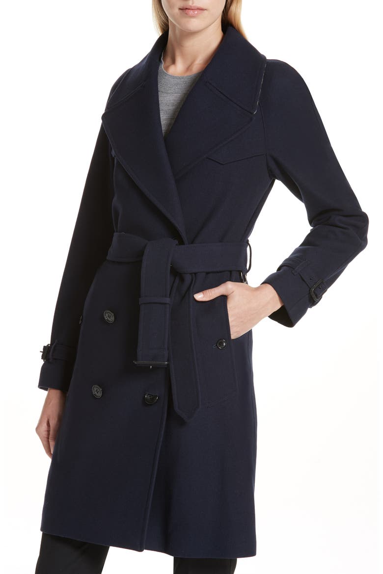 Cranston Wool Blend Trench Coat, Alternate, color, NAVY
