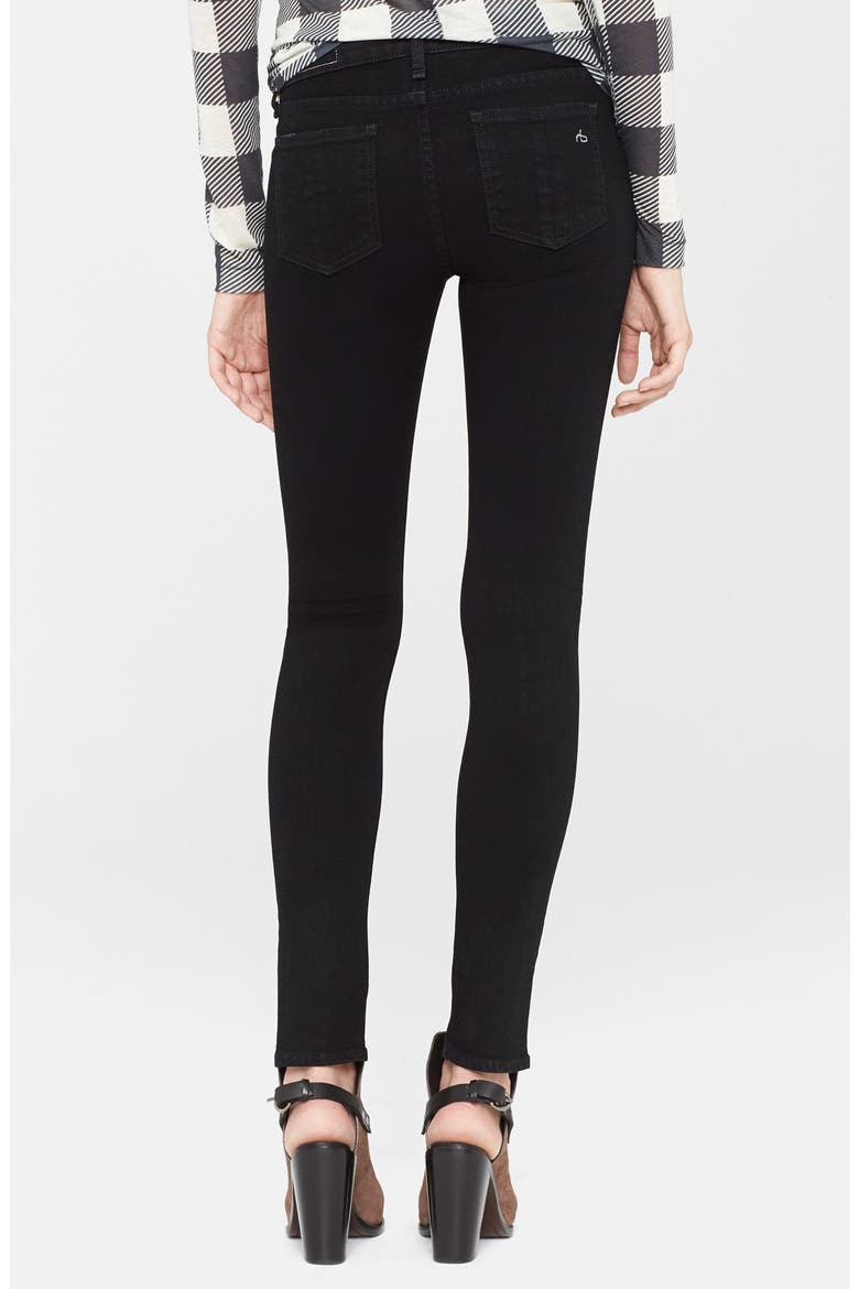 rag & bone/JEAN 'The Skinny' Stretch Jeans, Alternate, color, HOLES COAL