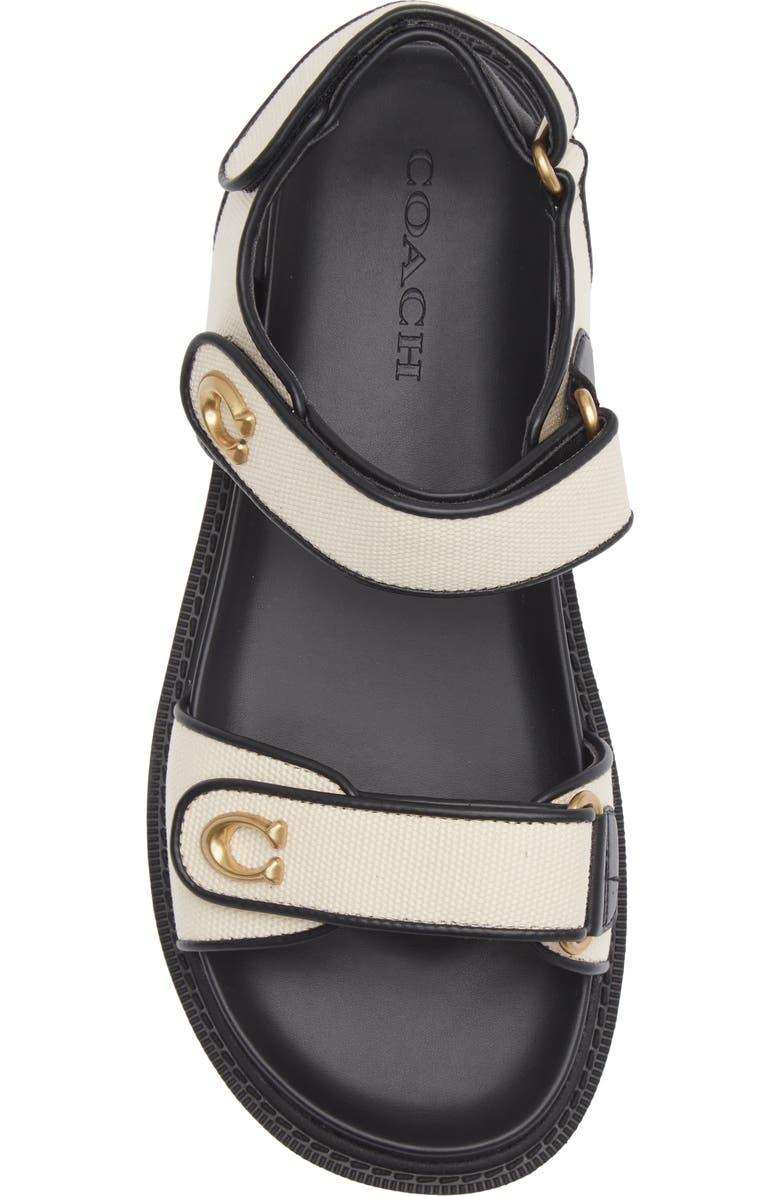 COACH Brynn Sandal, Alternate, color, Chalk/ Black