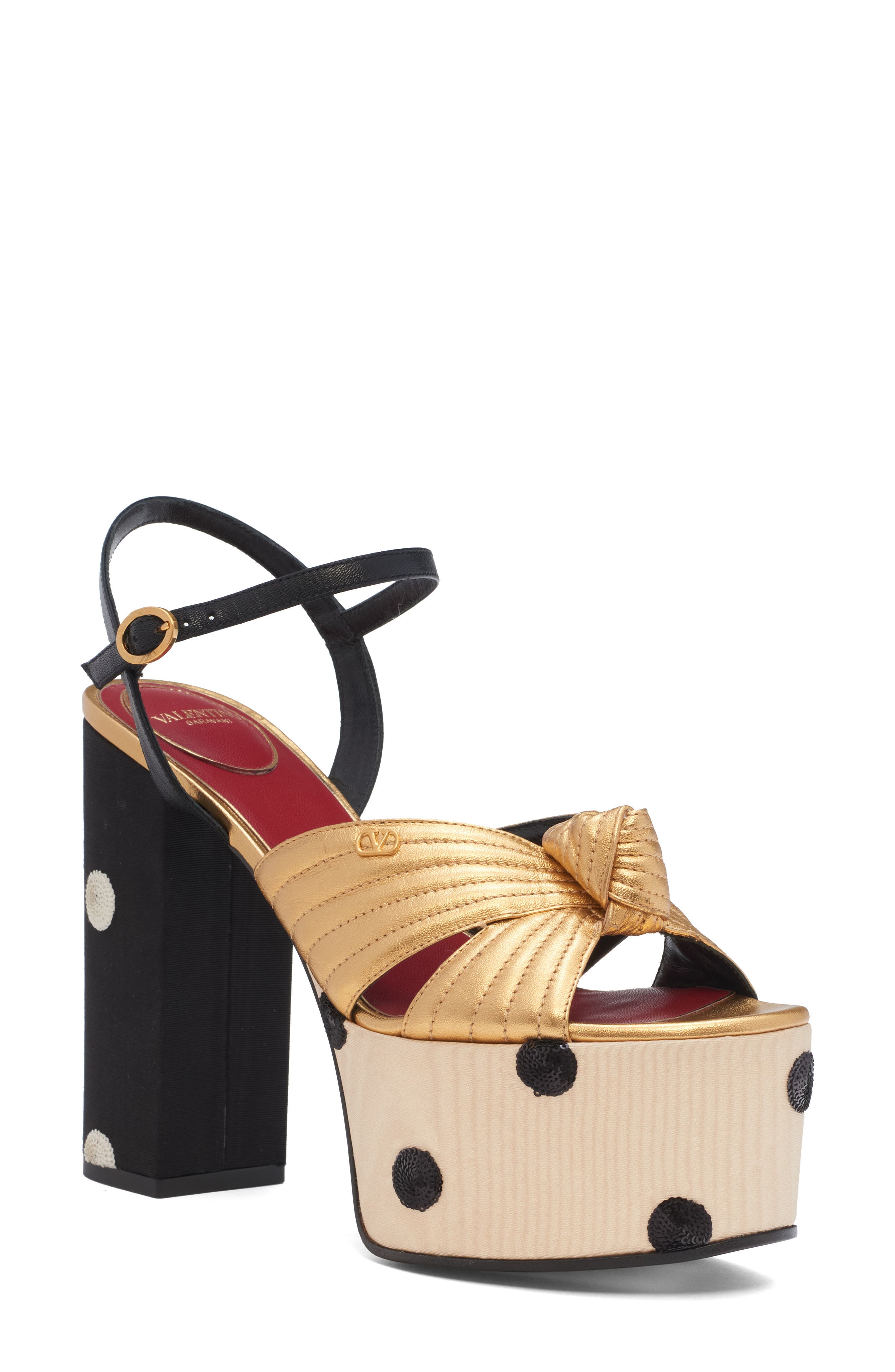 Valentino Garavani Crasher Platform Sandal, Main, color, Gold