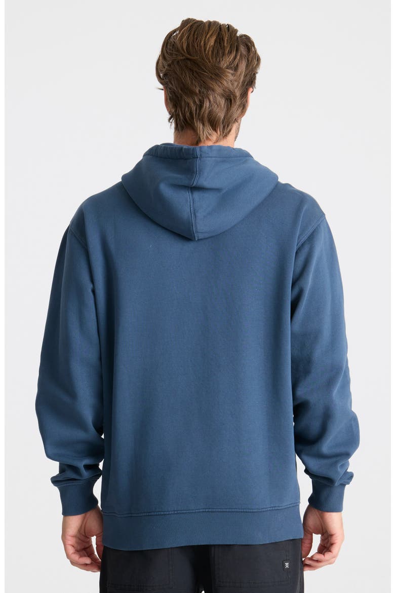 Safe Camp Embroidery Oversize Cotton Fleece Hoodie, Alternate, color, NAVY