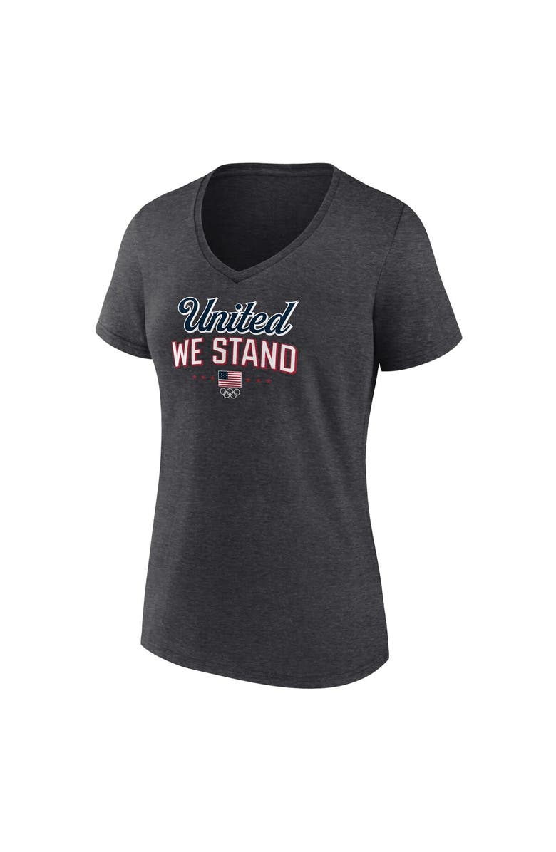 FANATICS Women's Fanatics Branded Heather Charcoal Team USA Victory V-Neck T-Shirt, Alternate, color, Heather Charcoal