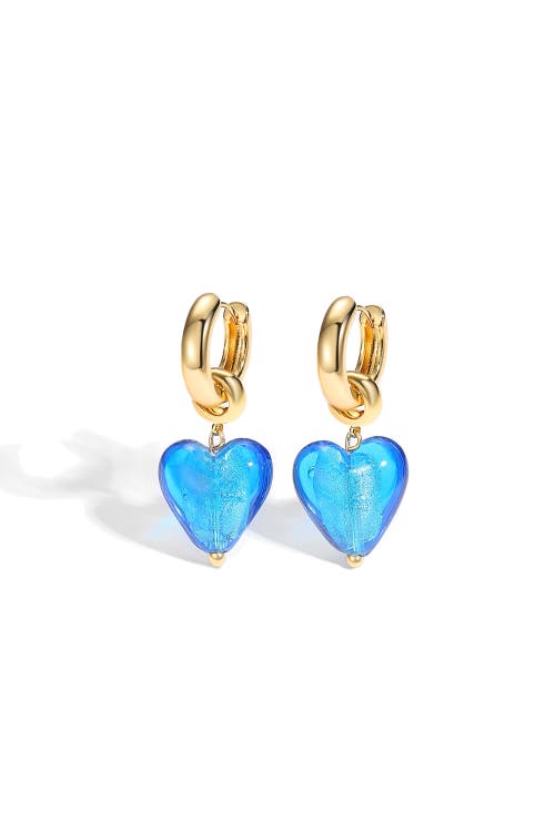 Classicharms Women's Esmée Sky Blue Glaze Heart Dangle Earrings In Blue