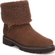 Franco Sarto Sahana Leather Bootie with Faux Shearling Trim