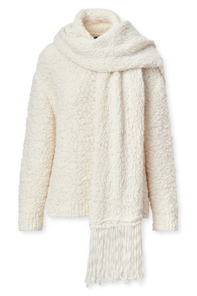 Luisa Sweater with Scarf, Alternate, color, IVORY