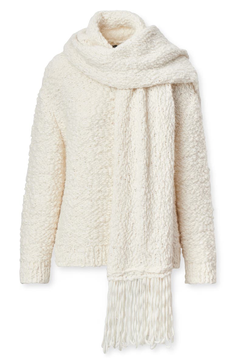 rag & bone Luisa Sweater with Scarf, Alternate, color, Ivory
