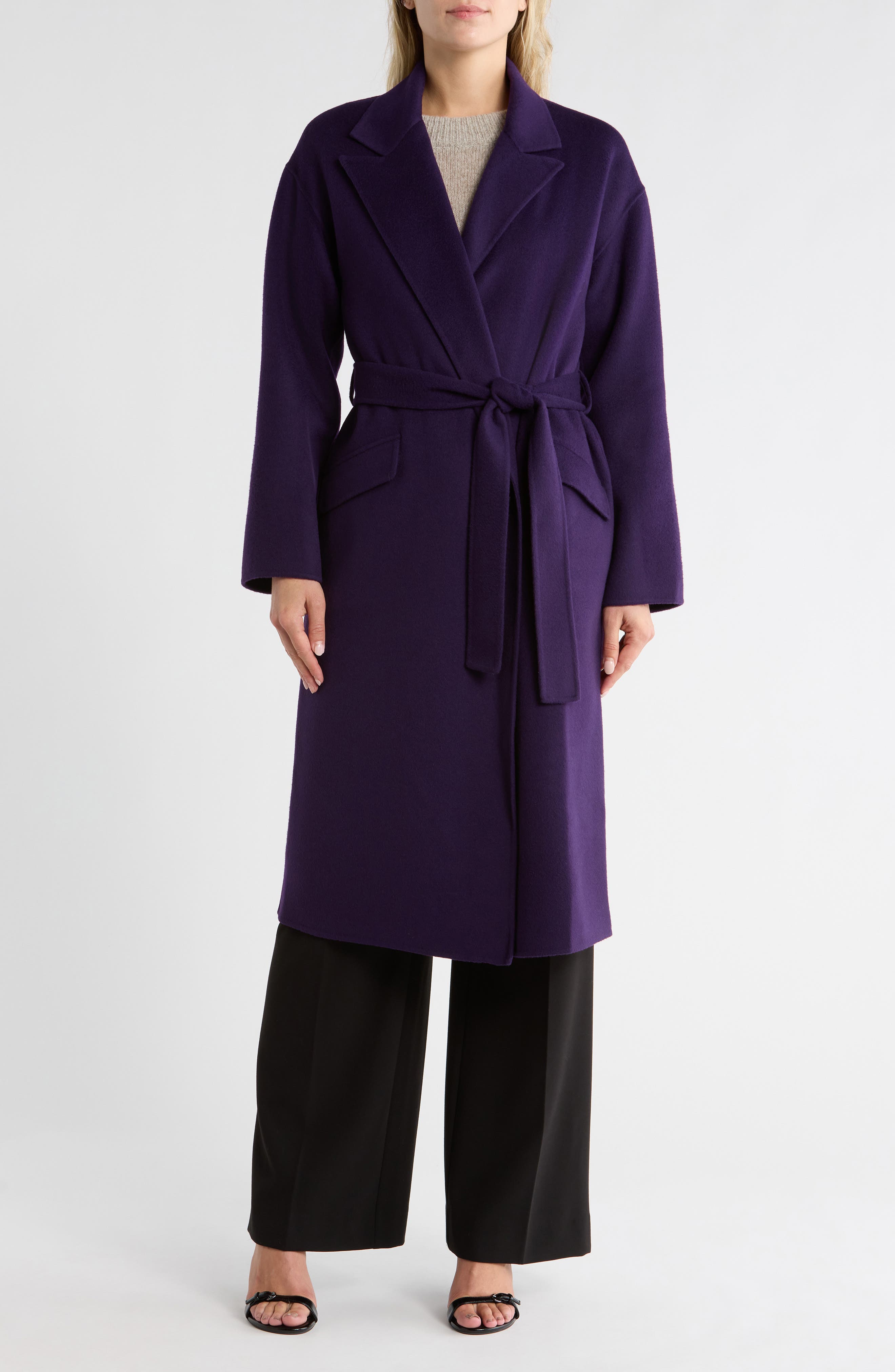 【美品】Theory 23AW CLAIRENE コート カシミヤ S パープル Theory Wool Blend Robe Coat (Women) | Nordstromrack